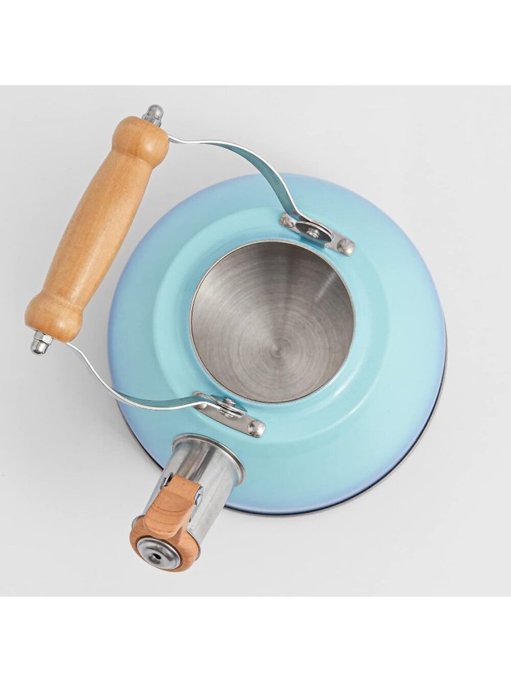 ROCKURWOK 1.6 Quart Blue Whistling Tea Kettle Stainless Steel Stovetop Tea Pot - Picture 5 of 7